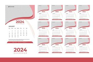 2024 Calendar Design Template, Modern  Calendar Design in Business Style vector