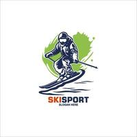 Ski sport graphic with dynamic background vector