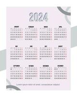 calendar for 2024 vector format