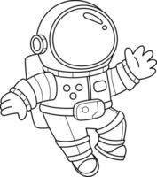 Vector illustration of cute astronaut for coloring book and coloring pages