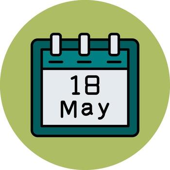 mayo 18 vector icono