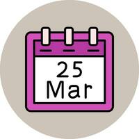 March 25 Vector Icon