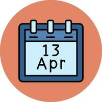 April 13 Vector Icon