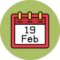 February 19 Vector Icon