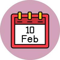 February 10 Vector Icon