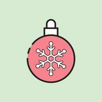 christmas light ball icon with lineal color style vector