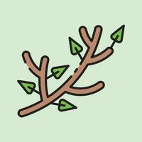 christmas branches icon with lineal color style vector