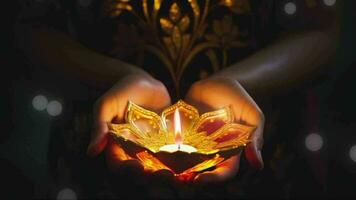 Diwali Candle Background Ai Generative video