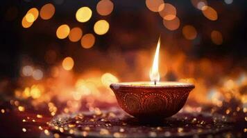 Diwali Candle Background Ai Generative video