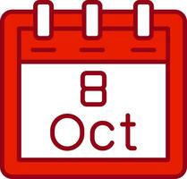 October 8 Vector Icon