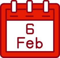 February 6 Vector Icon