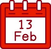 February 13 Vector Icon