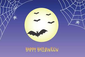 Happy Halloween banner or party invitation background with bats and ghosts . Vector illustration. Vector illustration. Vector illustration