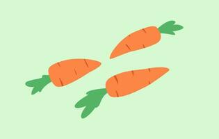 zanahorias en un verde fondo, vector ilustración