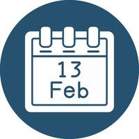 February 13 Vector Icon