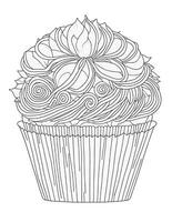 large cupcake graphics for coloring for children and adults photo