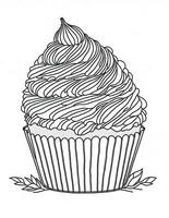 large cupcake graphics for coloring for children and adults photo
