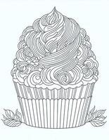 large cupcake graphics for coloring for children and adults photo