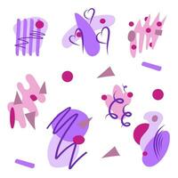 Lavender bubbles of abstract shapes vector illustrations set