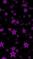 Neon- Regenbogen Sterne fliegen durch Bewegung Hintergrund video