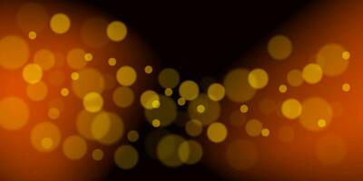 Glowing bokeh circles, sparkling golden dust abstract gold luxury background decoration. vector