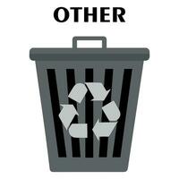 Trash Can vector icon. Illustration style is a flat iconic gray symbol on a transparent background. Sorting and recycling concept, Container Design element for educational posters, brochure.