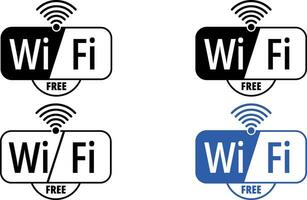 free wi fi zone icon set vector