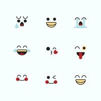 Emoticons with various funny expressions icon set. vector