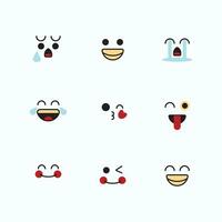 Emoticons with various funny expressions icon set. vector