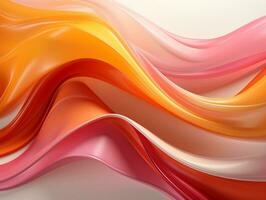 Flowing fabrics abstract orange yellow and pink swirly background AI Generative photo