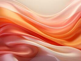 Flowing fabrics abstract orange yellow and pink swirly background AI Generative photo