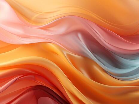 Flowing fabrics abstract orange yellow and pink swirly background AI Generative photo