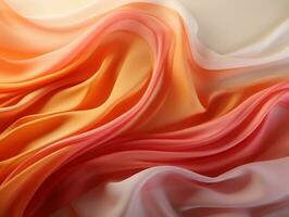 Flowing fabrics abstract orange yellow and pink swirly background AI Generative photo