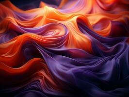 Flowing fabrics abstract background in deep purple color AI Generative photo