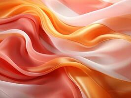 Flowing fabrics abstract orange yellow and pink swirly background AI Generative photo