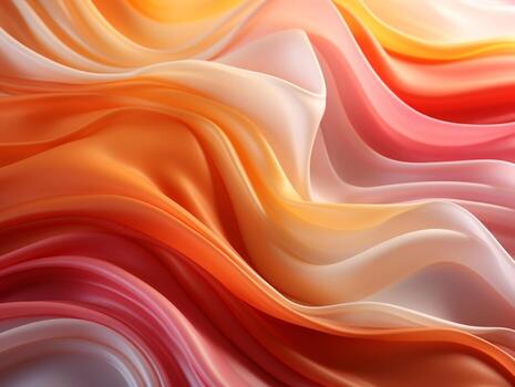 Flowing fabrics abstract orange yellow and pink swirly background AI Generative photo