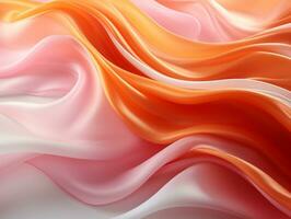 Flowing fabrics abstract orange yellow and pink swirly background AI Generative photo