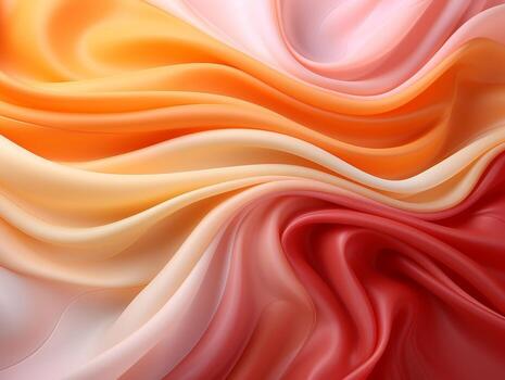 Flowing fabrics abstract orange yellow and pink swirly background AI Generative photo