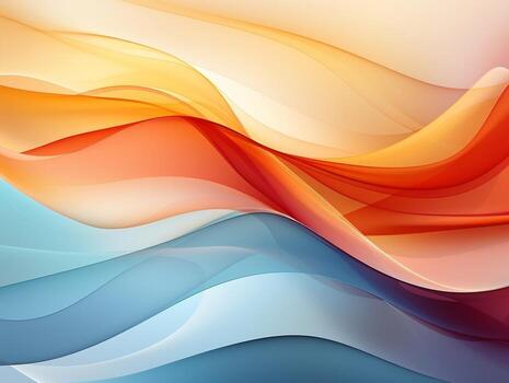 Flowing fabrics abstract orange purple and blue circle spiral background AI Generative photo