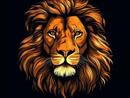 Sticker of a lion for t shirt design vector illustration with isolated background AI Generative photo