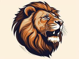 pegatina de un león para t camisa diseño vector ilustración con aislado antecedentes ai generativo foto