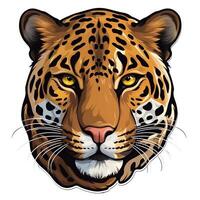 Sticker of a leopard for t shirt design vector illustration with isolated background AI Generative photo