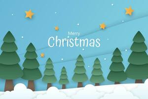 Christmas background in paper style design vector