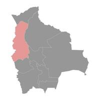 La Paz Department map, administrative division of Bolivia. vector
