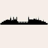 Zurich City Skyline Silhouette vector