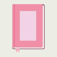 pink hardcover book - top view vector