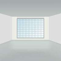 Empty white light room with a window vector