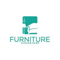 Furniture logo design with creative concept, Interior logo vector template