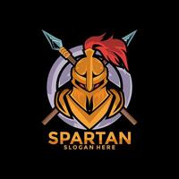 Spartan logo vector, Spartan helmet logo vector illustration design template