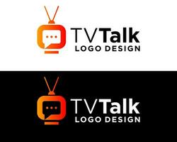 Chat bubble television live broadcast logo design. vector